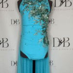 Aqua Blue Bunheads Lyrical Dress with Appliqué & Rhinestone Straps – REF 59