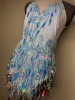 Blue Fringe & Rhinestone Jazz/Modern Dance Costume (REF-4) - Image 2