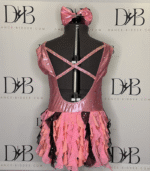 Light Pink Frilly Jazz Modern Costume with Rhinestones (REF-6) 2