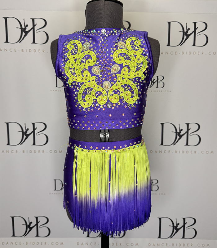 Purple & Yellow Colourblock Tap Jazz Dance Costume (REF-14)