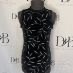 REF 80 Black Velvet Leotard with Silver Leaf Detail